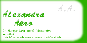 alexandra apro business card